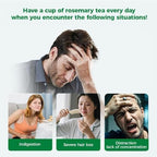WOTIHA 60 Count Premium Rosemary Leaf Tea Bags - 100% Pure Natural Rosemary Leaves, Stimulating, Antioxidants & Minerals, Caffeine-Free, No Additives.