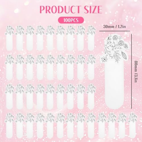 100 Pcs Perfume Test Strips 3.1 x 1.2in Disposable White Essential Oils Test Paper Floral Print Fragrance Classification Testing Card for Aromatherapy