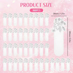 100 Pcs Perfume Test Strips 3.1 x 1.2in Disposable White Essential Oils Test Paper Floral Print Fragrance Classification Testing Card for Aromatherapy