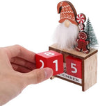 Wooden Christmas Countdown Advent Calendar: Santa Block Calendar with Wood Date - Cute Date Display Blocks Desk Accessory for Home Table Room(Gingerbread Man)