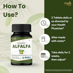 Alfalfa 120 Tablets | Medicago Sativa (Alfalfa) | USDA Organic Certified | Superfood Supplement with Vitamins and Minerals* | Dietary Supplement 120tab
