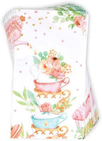 Gift Boutique 100 Tea Cup Guest Napkins Disposable Paper Stack of Teacups Dinner Hand Napkin for Spring Party Bathroom Baby Shower Decorative Towel