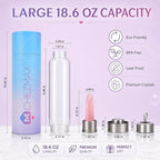 ChezMax Crystal Glass Water Bottle, Glass Water Bottles with Changeable Natural Crystal Center, Quartz Gemstone Water Bottle for Natural