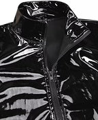 Panegy Men's Liquid Shiny Leather Shirt Jacket Slim Fit Wetlook Party Nightout Club 70s/80s Disco Blouse Tshirt
