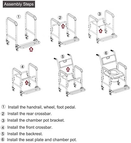 HEALTHLINE Shower Bedside Commode Chair Padded Seat With Wheels by Healthline, Medical Commode Toilet Rolling Shower Chair With Casters (4 Wheels Brakes), Commode Padded Backrest and Seat