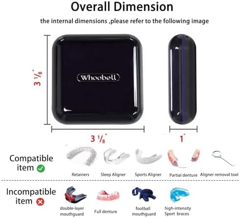 Portable Retainer Case with Mirror, Slim Snap-Lock Storage for Aligners & Mouth Guard, Travel-Friendly Dental Case, Inner Size: 2.56 × 2.36 × 0.79 inches (1 Pack)
