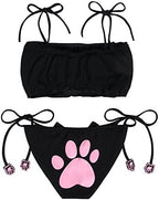 JustinCostume Women's Cosplay Lingerie Set Kitten Keyhole Cute Sexy Outfit