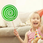 Zerodeko 4 Pcs Lollipop Props Large Candy Ornaments Fake Food Photo Prop Carnival Cosplay Decoration for Wedding Birthday Party Supplies Green