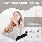Inflatable Wedge Pillow for Traveling - Small Wedge Pillow for Sleeping, Portable Travel Cushion for Back Pain Relief and Acid Reflux, Adjustable Inflatable Pillow for Adults Recovery (Gray)