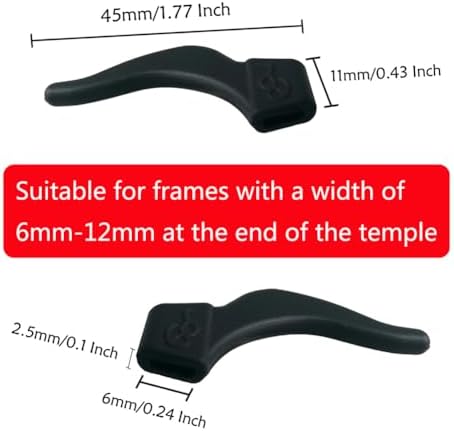 YINGFENG 22 Pairs Black Silicone Eyeglass Ear Grip with Storage Box, Anti Slip Eyeglass Retainer, Premium Silicone Ear Hook, Never Worry About Missing Your Glasses or Sunglasses Again