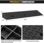 Heavy Duty Rubber Curb Ramp,2 PC 2" Rise Height,3 Tons(6600 LB) Capacity,Sidewalk Threshold Driveway Curb,Slope Ramps for Dock Bike Vehicle Wheelchair Warehouse Motorcycle (2 inch Height)