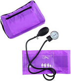 EMI Deluxe Aneroid Sphygmomanometer Manual Blood Pressure Monitor Adult Cuff Set with Case - #217 (Purple)