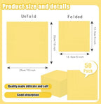 SietDESEO 50 Pieces Yellow Napkins Disposable 3-Ply Yellow Cocktail Napkins Paper Dinner Napkins for Birthday Baby Shower Wedding Party Beverage Napkin