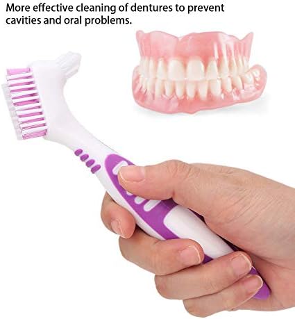 FILFEEL Denture Brush, 2pcs/Set, Specially Designed to Thorough Cleaning Dentures & Bridges