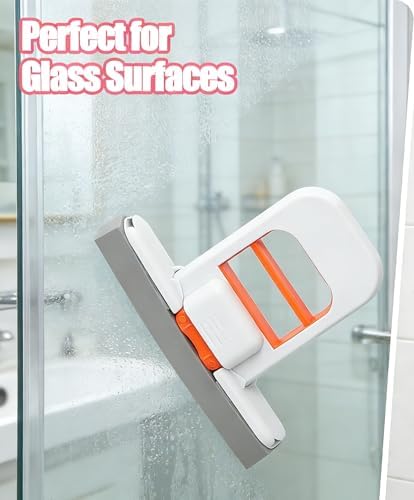 Orange Self-Squeezing Mini Sponge Mop, Foldable 1-Hand Squeeze Desktop Mop with Replaceable Head – Wet & Dry Cleaning Tool