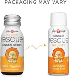 The Ginger People Ginger Rescue Turmeric Shots - Immunity Boosting, Caffeine Free Energy, Digestive Heath, Turmeric, 2 Fl Oz (Pack of 12)