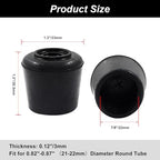 16pcs 7/8 Inch Round Chair Leg Tips Caps, Non-Slip Rubber Chair Leg Floor Protectors, Black Furniture Leg Caps Fit for 0.82"-0.87" (21-22mm) Diameter Round Feet