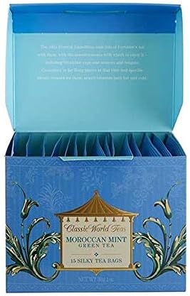 Fortnum & Mason British Tea, Moroccan Mint Green Tea15 Silky Tea Bags (1 Pack)