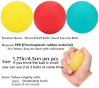 Stress Balls for Adults, Physical Therapy Hand Exercise Balls Kits, Squeeze Balls Sets for Hand Finger Wrist Muscles Arthritis Training, Hand Grip Strengthening Train Ball