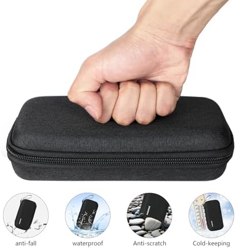 suzamed Insulin Cooler Travel Case,EVA Insulation Travel Medicine Kit with 2 Ice Packs for Diabetes Care,Insulin Pen and Other Diabetic Supplies (Black)