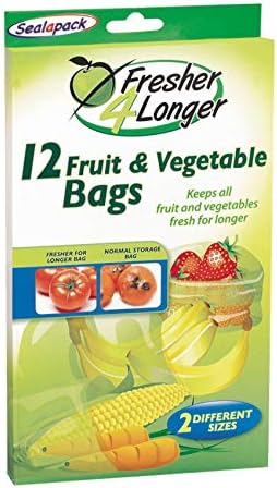 Sealapack Fresh For longer Fruit & Veg Bags 12 Pk, Green
