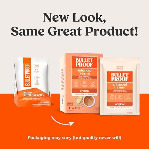 Bulletproof InstaMix Original Unflavored Keto Coffee Creamer Packets, Pack of 14, Powdered Grass-Fed Butter and Brain Octane C8 MCT Oil, Supports Brain Function