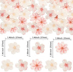 Gyufise 54Pcs Edible Cherry Blossoms Cupcake Toppers Edible Flowers Cake Decorations Wafer Paper Flowers Cupcake Topper for Baby Shower Kids Birthday Party Decorations Supplies Pink White