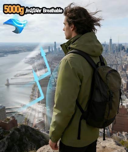 Men's Rain Jacket Waterproof Lightweight Hood jackets for Hiking Cycling Travel Raincoat S-6XL