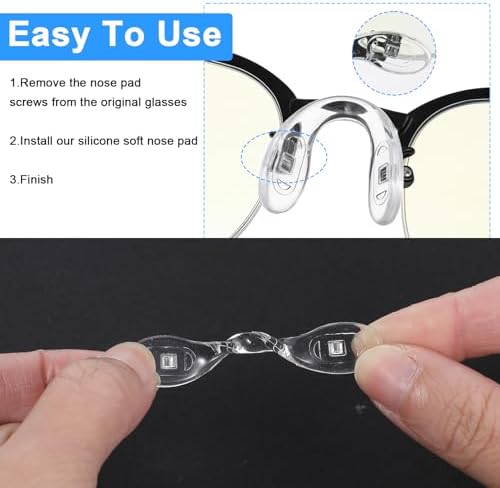 15 Pcs Eyeglasses Nose Pads, Saddle Bridge Nose Pads Soft Silicone Screw-in Eyeglass Nose-Piece for Eye Glasses Sunglass Eyewear Repair