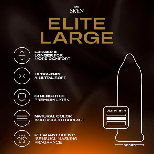 SKYN Elite Large Condoms – 36 Count – Ultra-Thin, Lubricated Latex-Free Condoms, Longer and Wider for a More Comfortable Fit