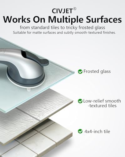Shower Handles for Elderly Suction 2 Pack Grab Bars for Bathtubs and Showers, bar Safety 500 lbs Walls Handicap Heavy Duty Holder Hooks to Lift Large Tile Glass Suction Cups Tool Chair