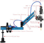 Pneumatic Tapping Machine, 360° Multi-directions Pneumatic Air Tapper Universal Flexible Arm Drilling Threading Machine M3-M12 Tap Collets with Taps