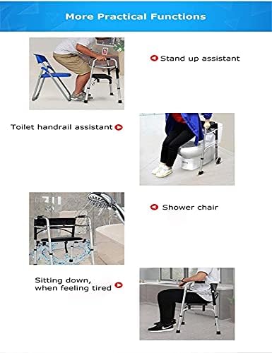 Rollator Walker Walker, Mobility Aids Height Adjustable Drive Walker with PU Seat Board and Backrest Lightweight Folding Walking Frame Rolling Walker Yearn for