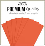 Party Solids Orange Dinner Napkins Disposable 8" x 4" Folded - 40 Pcs 2 Ply Orange Napkins Disposable Paper Guest Towels for Bathrooms, Dinners, Everyday Parties & Party Supplies