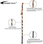 Handcrafted Nature Wood Hiking Stick 55 Inches Long - with Hand Strap and Rubber Tip Cover - Transparent Waterproof Painting Coating