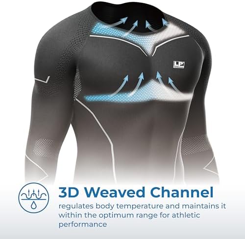 LP SUPPORT ARM2401Z Men's AIR Compression Shirt - Long Sleeve Top for Sports and Workouts - Fast Drying Materials