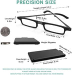 Case Upgrade Ultra-light and Thin Foldable Reading Glasses Folding Readers for Men Women Compact Portable Rectangle Eyewear Case (Black, 1.5)