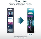 Philips Sonicare G3 Two-in-One - Genuine Replacement Electric Toothbrush Heads for Plaque Control and Gum Care, 2 Brush Head Pack Up to 6 Month Supply, Black, HX9052/95