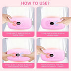 Portable Heating Pad Period Cramps: 2 Timer 6 Heat Levels 6 Vibration Modes Cordless Electric Heating Pad 3s Fast Heating Menstrual Heating Pad Mothers Day Gifts Pink