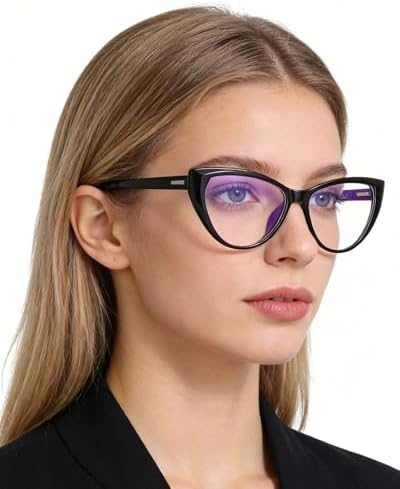 PANNER Blue Light Blocking Glasses Women Bluelight Blocker Computer Cateye Clear Cat Eye Eyeglasses Frame