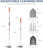 SetSail Tile Tub Scrubber Brush 3-in-1 Shower Scrubber with 52-inch Adjustable Long Handle Shower Cleaner Brush and 3 Detachable Replacement Brush Heads for Cleaning Bathroom Kitchen Walls Tub Tile