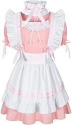 Girls French Maid Costume Maid Apron Fancy Dress Halloween Outfit Cosplay Costume Accessories Set