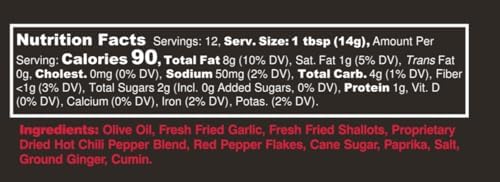 Hot Crispy Oil - Spicy Chili Crisp Blend of Olive Oil, Fresh Crispy Garlic, Shallots & Hot Chili Peppers - Designed for Pizza, Pasta, Eggs, Bread & More - Made in USA - Mild Heat - 6 fl oz - Original