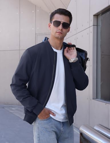 TACVASEN Men's Bomber Jackets Thermal Quilted Jacket Water Resistant Warm Winter Coats