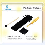 528 Hz Tuning Fork DNA Healing, Chakra, Sound Therapy, Keep Body, Musical Instrument, Meditation, Golden Solfeggio Tuning Forks 528 Hz with Silicone Hammer, Cleaning Cloth and Bag