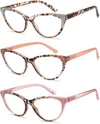 Cat Eye Reading Glasses for Women, Stylish Blue Light Blocking Computer Readers, Lightweight Spring Hinge Fashion Eyewear for Daily Use, 1.50