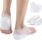Dr.Pedi Invisible Height Increase Elevators Heels Cushion Insole - Heal Dry Cracked Heels & Protector, Arch & Men’s Size Support, White, 2 cm