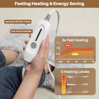 Electric Foot Warmer, Luxury Faux Fur Heating Pad for Feet Pain Relief Cramp, Heated Foot Warmer for Under Desk & Bed with 3 Heat Settings & 2H Auto-Off, ETL Certified, 16x22 Inch, Light Grey