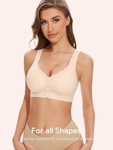 Seamless Front Close Bras for Women Post Surgery Full Coverage Moisture Wicking Comfort Supportive Convenient Bralettes