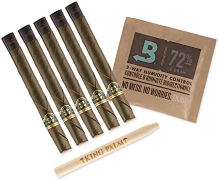King Palm Flavors Mini Size Cones - 1 Pack, 5 Rolls Terpene Infused (Irish Cream) organic Flavored Pre Rolled Cones - King Palm Flavors Pre Rolls